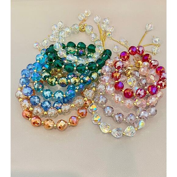 Blue Swarovski Beaded Bracelet - Picture 12 of 16